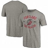 Men's Portland Trail Blazers Distressed Team Logo Gray T-Shirt FengYun,baseball caps,new era cap wholesale,wholesale hats